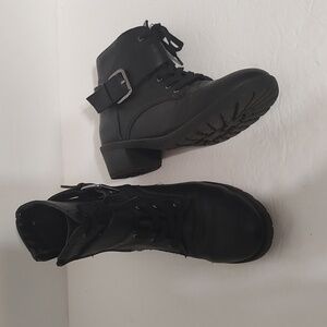 Black Sugar & Jade Hiking Boots W/ Side Zipper Gripper Soles Sz 6